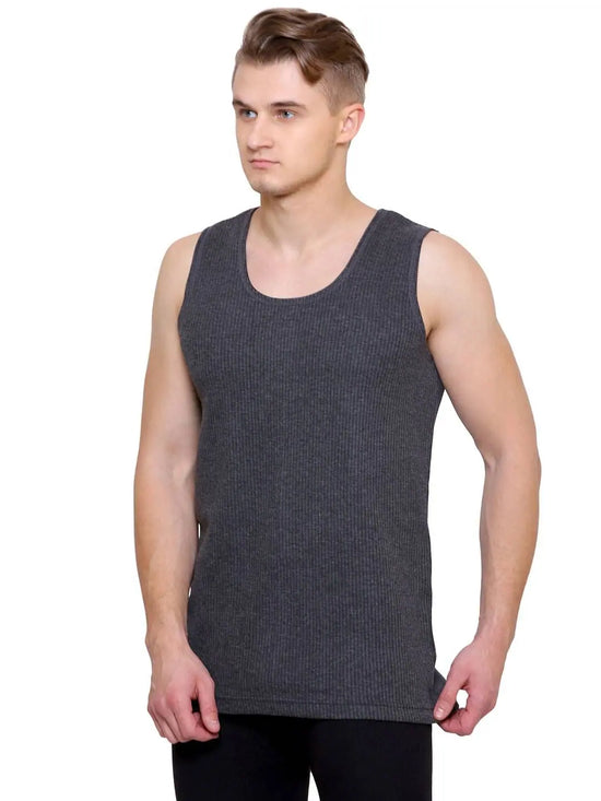 Bodycare Mens Thermal Tops Round Neck Sleeveless Pack Of 1-Charcoal Melange