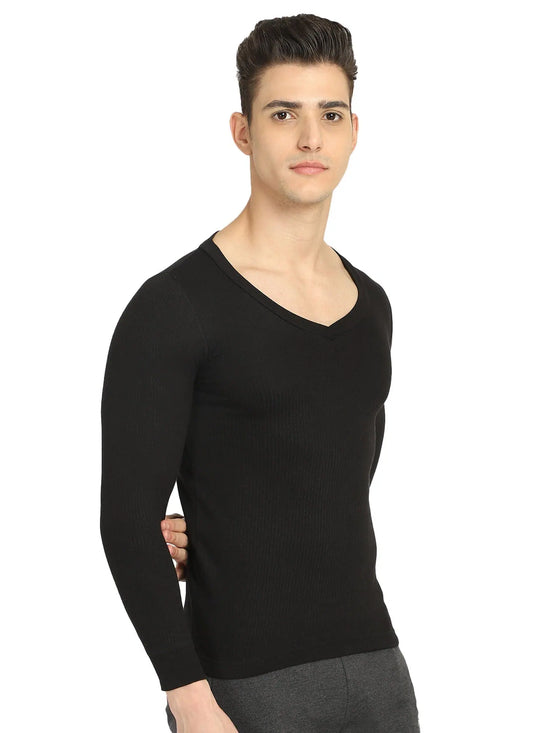 Bodycare Mens Tops V Neck Full Sleeves Pack Of 1-Black