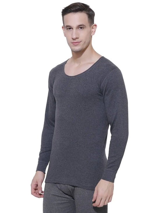 Bodycare Mens Thermal Tops Round Neck Full Sleeves Pack Of 1-Anthra Melange