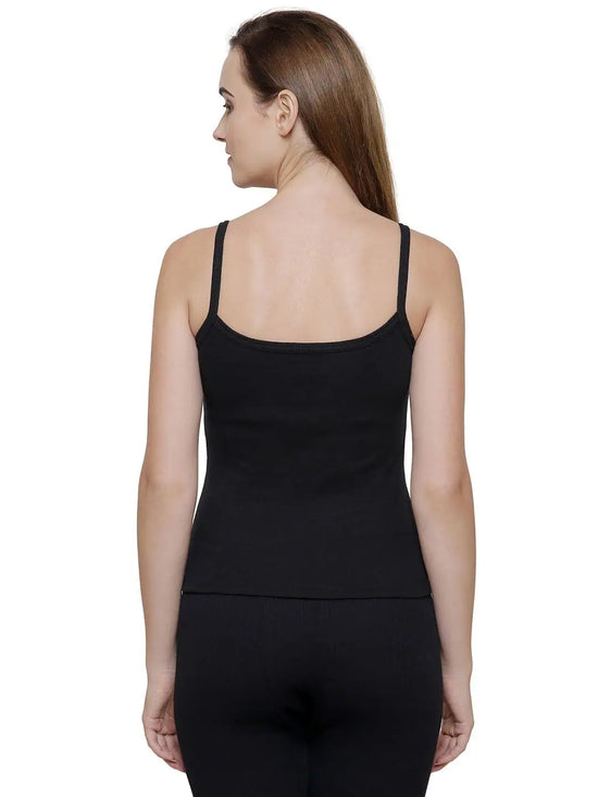 Bodycare Black Solid Women Thermal Camisole Top-Pack Of 1