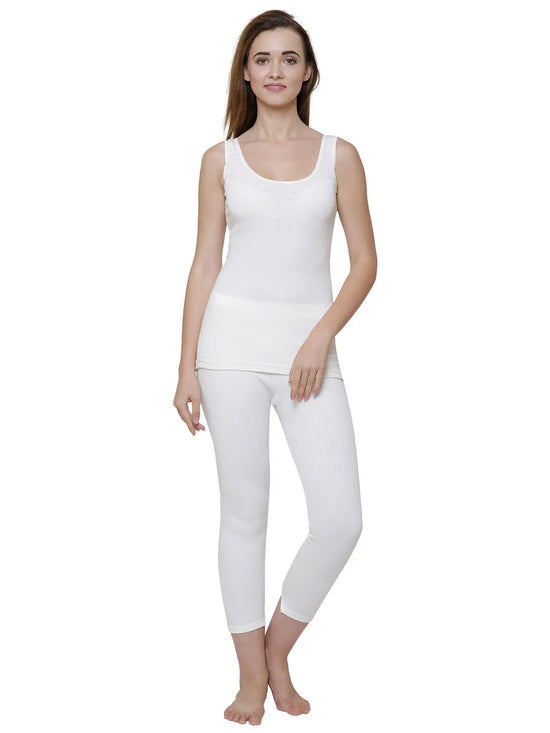 Bodycare Womens Assorted Thermal Tops Round Neck Sleeveless Pack Of 1-White