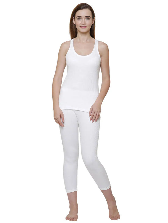 Dyca Womens Thermal Tops Round Neck Sleeveless Pack Of 1-Off White