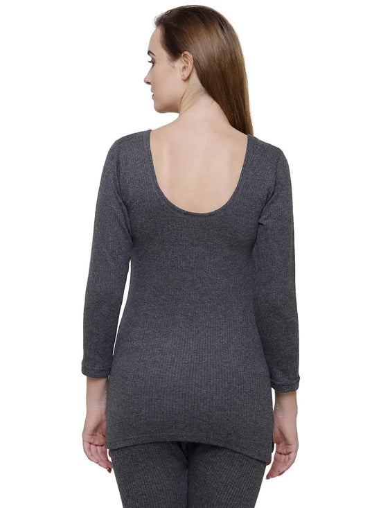 Dyca Womens Thermal Tops Round Neck Full Sleeves Pack Of 1-Grey Melange