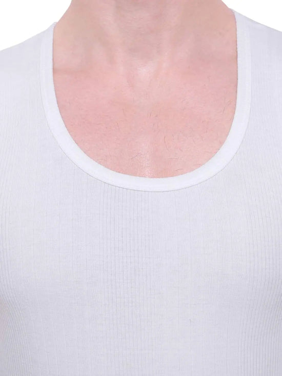 Bodycare Mens Thermal Tops Round Neck Sleeveless Pack Of 1-White