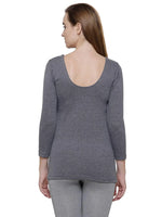 Dyca Womens Thermal Tops Round Neck Full Sleeves Pack Of 1-Charcoal Melange