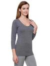 Dyca Womens Thermal Tops Round Neck Full Sleeves Pack Of 1-Charcoal Melange