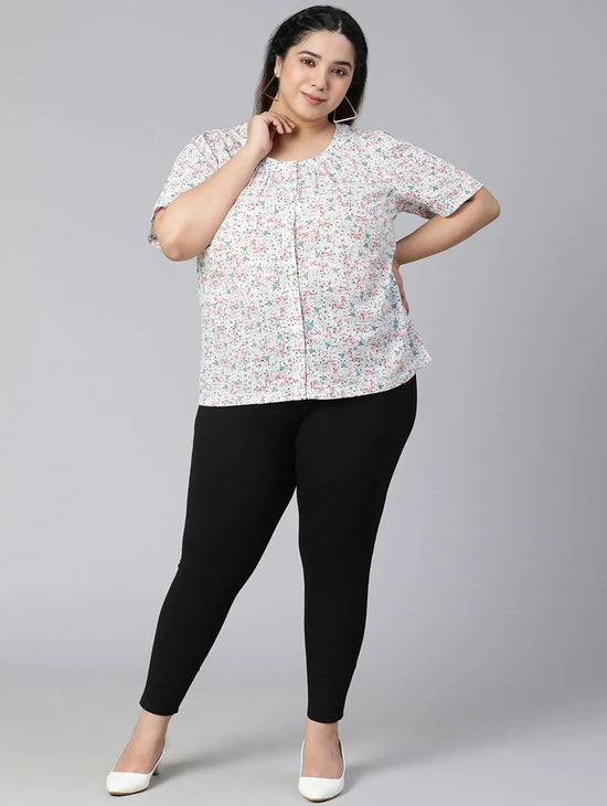 Brilliant & Bright Floral Print Plus Size Women Top