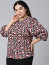 Braid Of Florals Plus Size Women Casual Top