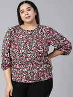 Braid Of Florals Plus Size Women Casual Top