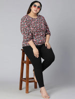 Braid Of Florals Plus Size Women Casual Top