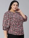 Braid Of Florals Plus Size Women Casual Top