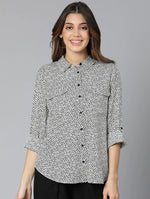 Ivory Soft Folral Print Women Shirt