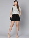 Zaz Black Elasticated Women Shorts