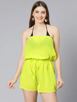 Shivery Yellow Elaticated Off-Shoulder Women Beachwear