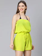 Shivery Yellow Elaticated Off-Shoulder Women Beachwear