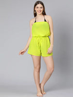 Shivery Yellow Elaticated Off-Shoulder Women Beachwear