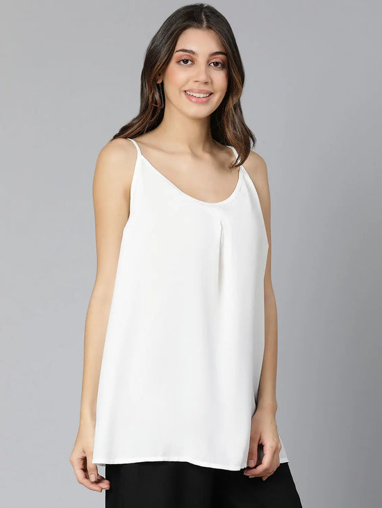 Pastel White Partywear Women Top