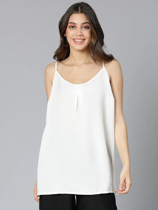 Pastel White Partywear Women Top