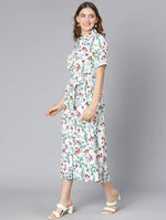 Full Blown Floral Print Button Down Women Dress