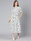 Full Blown Floral Print Button Down Women Dress