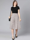 Garnish Grey Floral Print Women Skirt