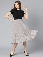 Garnish Grey Floral Print Women Skirt