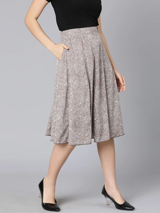 Garnish Grey Floral Print Women Skirt