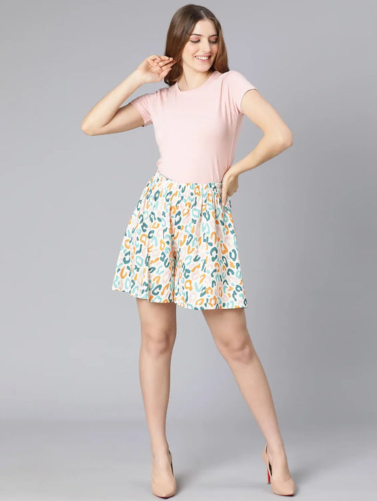 Rings And Wigs Printed Elasticated Women Shorts