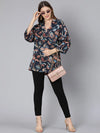 Printed Navy Blue Women Tunic