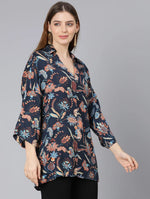 Printed Navy Blue Women Tunic