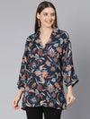 Printed Navy Blue Women Tunic