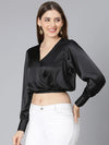 Glowing Black Elasticated Party Wear Women Top-SS22035WBL005_XL