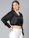 Glowing Black Elasticated Party Wear Women Top-SS22035WBL005_XL