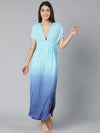 Blue Tie Dye Effect Women Beachwear Dress