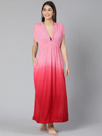 Pink Tie Dye Effect Women Beachwear Dress