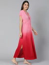 Pink Tie Dye Effect Women Beachwear Dress