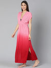 Pink Tie Dye Effect Women Beachwear Dress