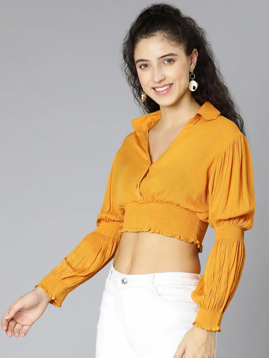 Mustard Color Musky Women Crop Top