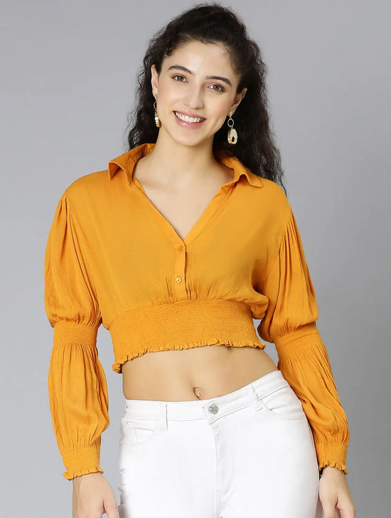 Mustard Color Musky Women Crop Top