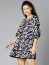 Made In Blue Floral Print Women Dress