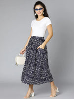 Bluezy Floral Print Elasticated Women Skirt