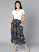 Bluezy Floral Print Elasticated Women Skirt