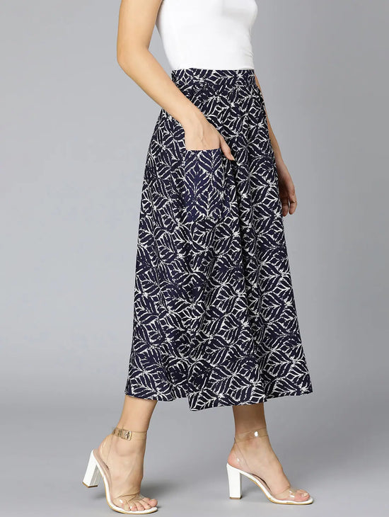 Bluezy Floral Print Elasticated Women Skirt