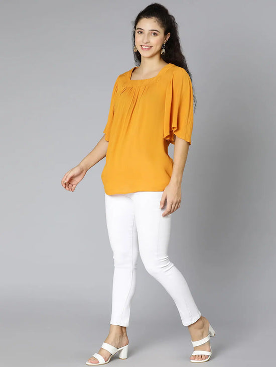 Mustard Color Women Casual Top