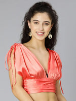 Wistful Glam Tie-Knotted Women Party Wear Satin Crop Top