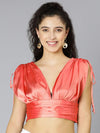 Wistful Glam Tie-Knotted Women Party Wear Satin Crop Top