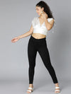 Rock White Tie-Knotted Women Partywear Satin Crop Top