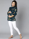 Rafted Green Floral Print Maternity Women Top