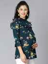 Rafted Green Floral Print Maternity Women Top