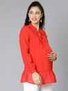 Glown Up Red Women Maternity Top